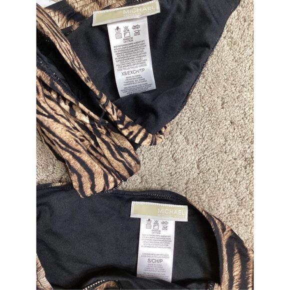 New. Michael Kors tiger print bikini set. Retails $145. XS-top/S-bottom - Picture 7 of 8